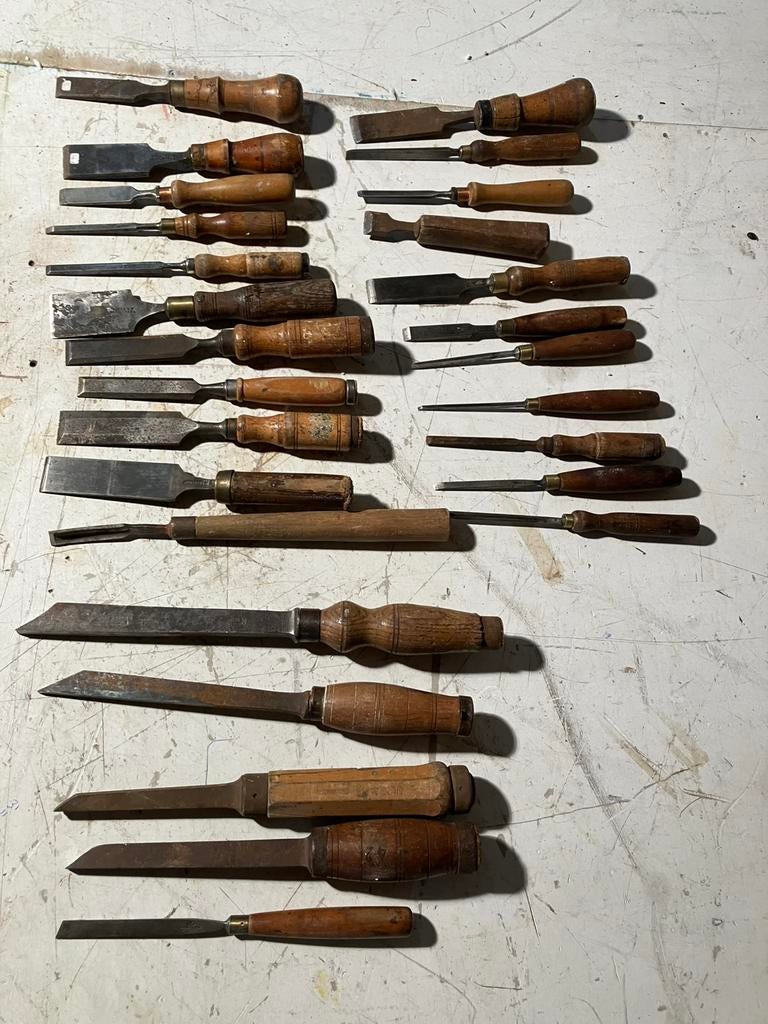 Grote partij steekbeitels,guts en schietbeitels, Antiek en Kunst, Ophalen of Verzenden