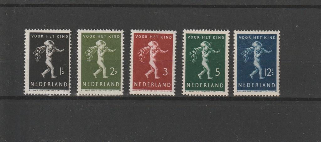 Nederland 1939, NVPH 327 t/m 331, Postfris., Postzegels en Munten, Postzegels | Nederland, Verzenden, T/m 1940, Postfris