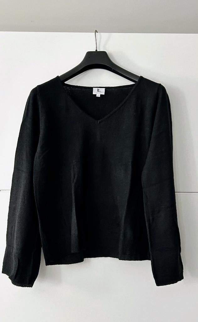 Linea Loresi zwarte V-hals pull, Zwart, Maat 42/44 (L), Ophalen of Verzenden, Zo goed als nieuw