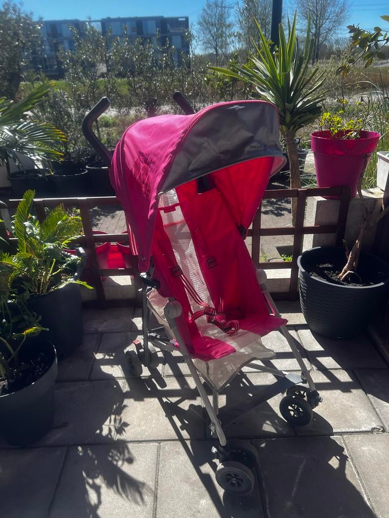 Roze McLaren buggy - ideaal voor reizen!, Kinderen en Baby's, Buggy's, Ophalen, Gebruikt, Maclaren, Zonnekap
