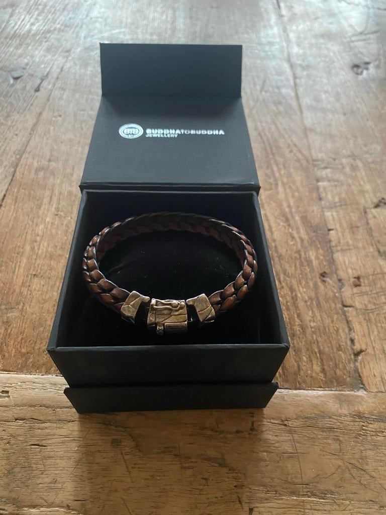 Buddha to Buddha herenarmband Mangky, Sieraden, Tassen en Uiterlijk, Armbanden, Ophalen of Verzenden, Nieuw, Bruin, Leer