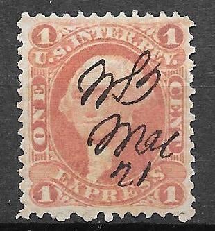 USA Revenues 1862 1c Express Scott R1c mooi zegel zie scan, Ophalen of Verzenden, Gestempeld, Noord-Amerika