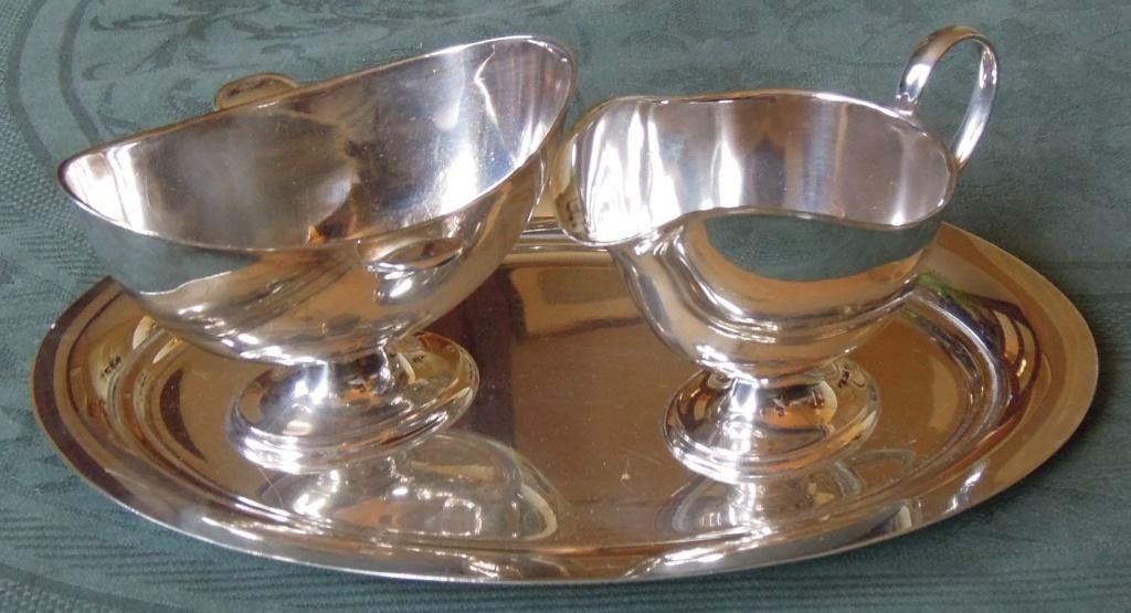 Nr I284: 3-delig verzilverd Keltum roomstel, Ophalen of Verzenden