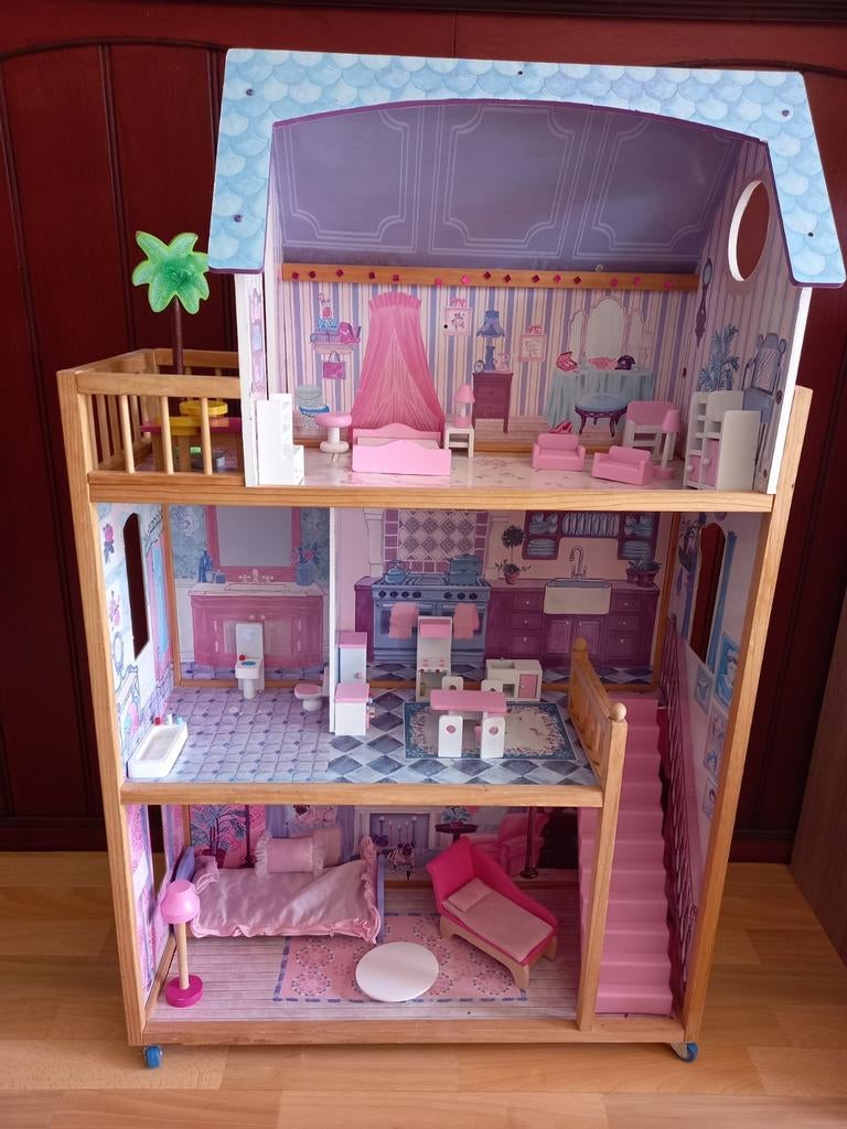 Houten poppenhuis kidkraft speelgoed, Ophalen, Gebruikt, Meubelstuk of Keukentje