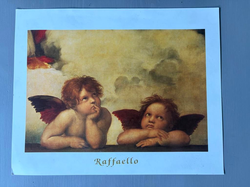 Raffaello Engelen Prent - Madonna Sistina (30x24cm), Ophalen of Verzenden