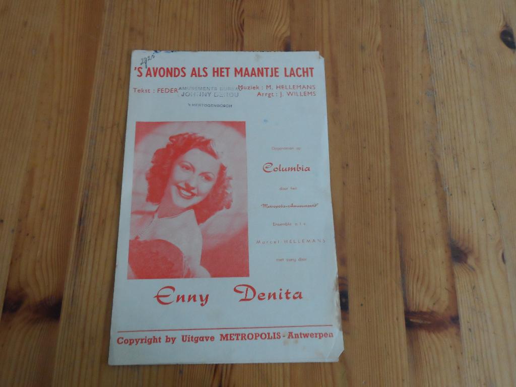 's avonds als het maantje lacht - hellemans / willems, Muziek en Instrumenten, Bladmuziek, Gebruikt, Gitaar, Ophalen of Verzenden