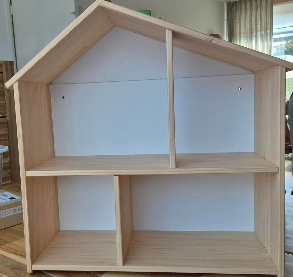Houten Ikea poppenhuis boekenkast., Ophalen, Zo goed als nieuw
