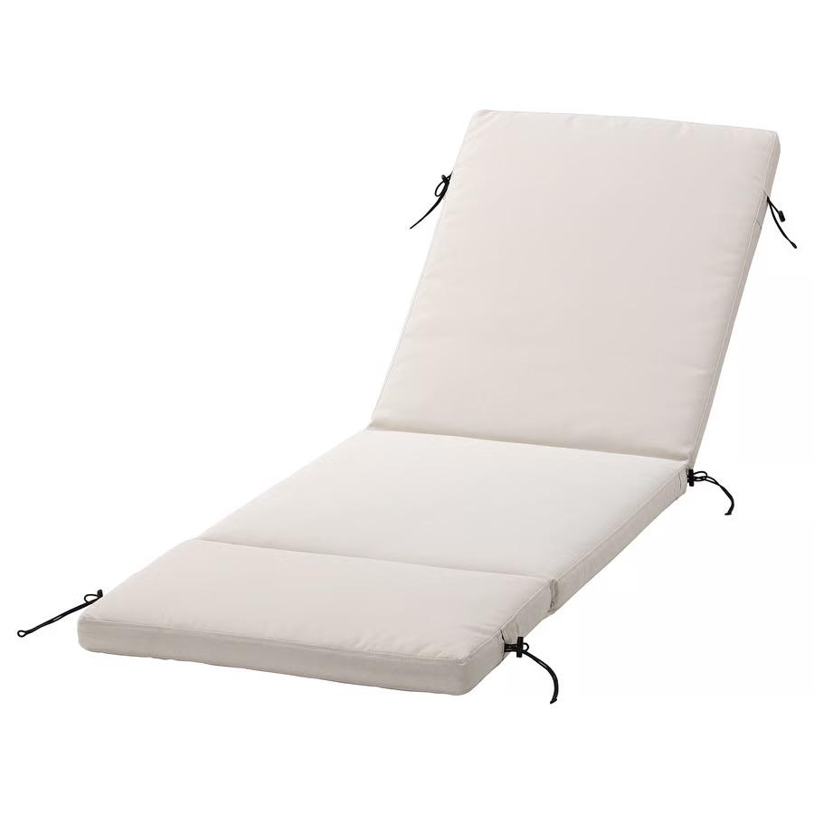 2x IKEA FRÖSÖN/DUVHOLMEN Kussen voor ligbed, beige, 190x60 c, Tuin en Terras, Ophalen of Verzenden, Zo goed als nieuw, Overige materialen