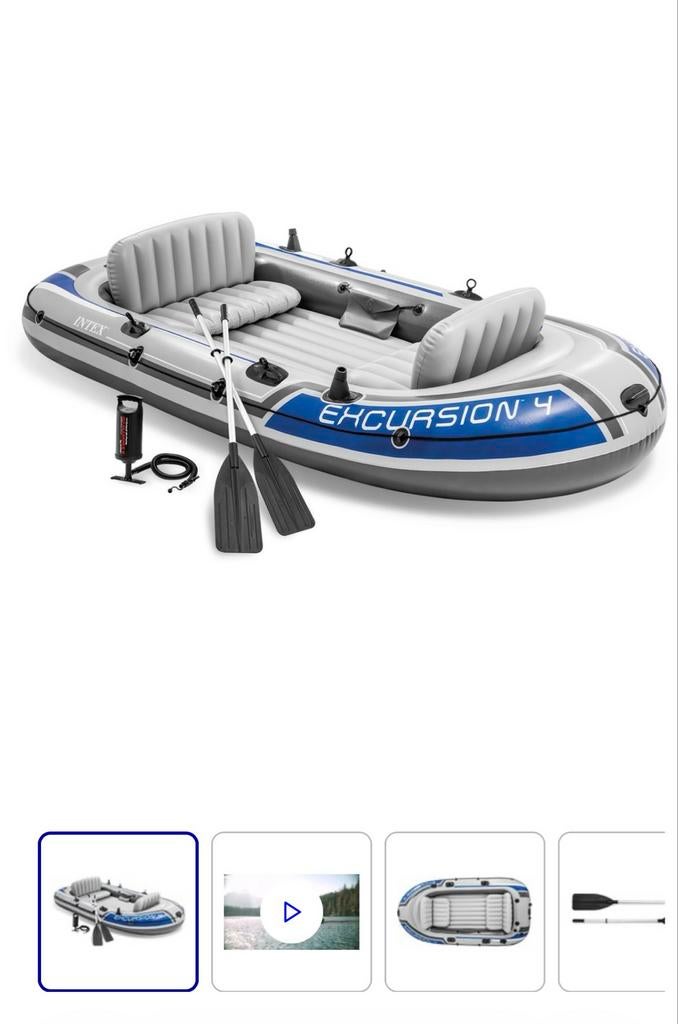 Intex Excursion 4 Opblaasboot - Compleet, Ophalen of Verzenden, Gebruikt