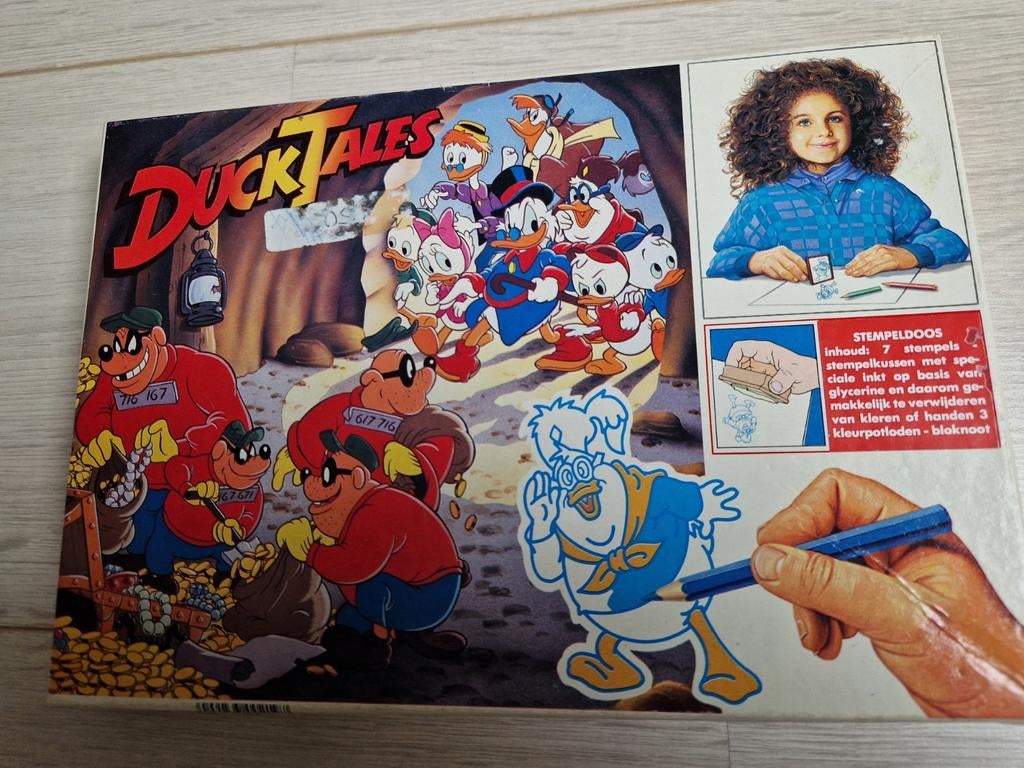 1987 ducktales stempels stempeldoos walt disney disney's, Ophalen of Verzenden, Overige figuren, Beeldje of Figuurtje