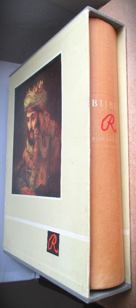 Rembrandt Bijbel~In kartonnen houder~Prenten en Bijbelverhal, Ophalen of Verzenden