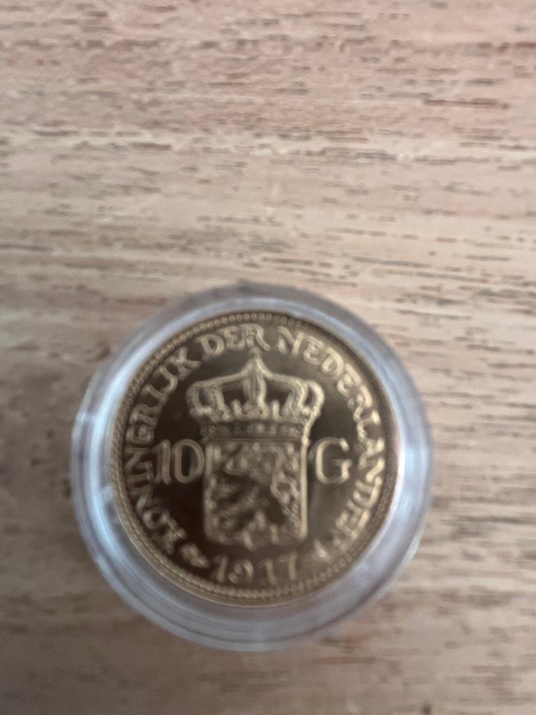 gouden tientje 1917, Koningin Wilhelmina, Losse munt, 10 gulden, Goud