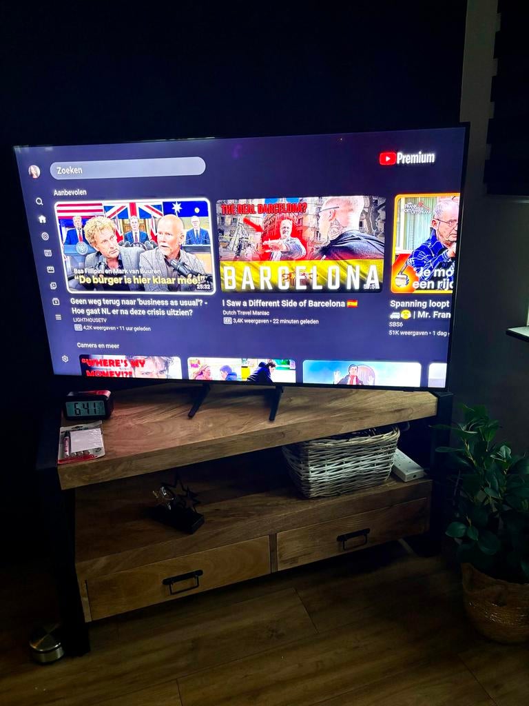 Tv meubel mangohout 120x45x60 cm, Ophalen, Gebruikt, 100 tot 150 cm, Minder dan 100 cm