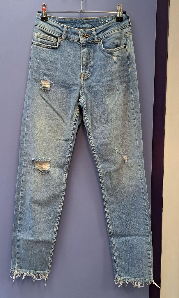 Noisy May jeans W25 L32 destroyed look & fringes artnr 50573, Noisy May, Blauw, ., Ophalen of Verzenden