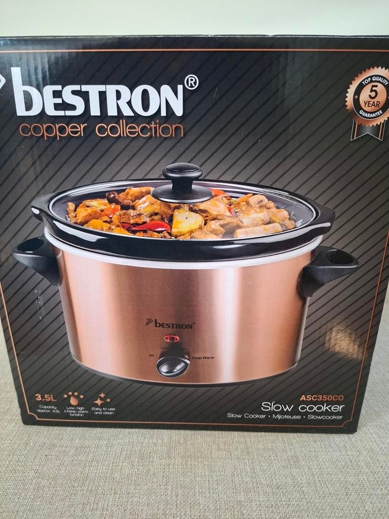 Bestron Slowcooker 3,5L Copper Collection - Nieuw in doos, Witgoed en Apparatuur, Slowcookers, Ophalen of Verzenden