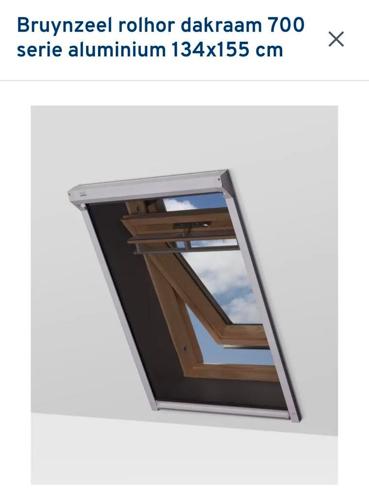 Bruynzeel rolhor dakraam 700 serie aluminium 134x155 cm, Doe-het-zelf en Verbouw, Deuren en Horren, Ophalen, Overige typen, Minder dan 200 cm