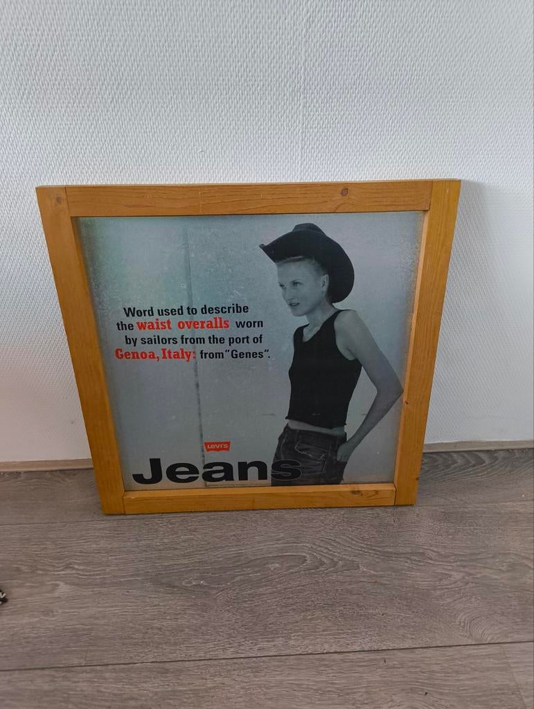 Retro Levis reclamebord, Verzamelen, Ophalen of Verzenden, Reclamebord