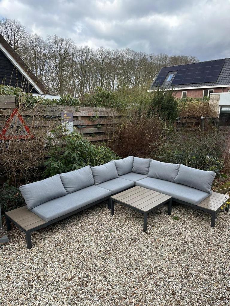 Strakke Ibiza Loungeset, 6 zitplaatsen, Aluminium, Ophalen of Verzenden, Loungeset