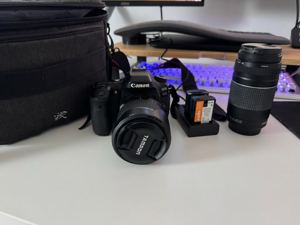 Canon EOS 80D body met 2 lenzen en accessoires, Ophalen, Gebruikt, Spiegelreflex, Canon