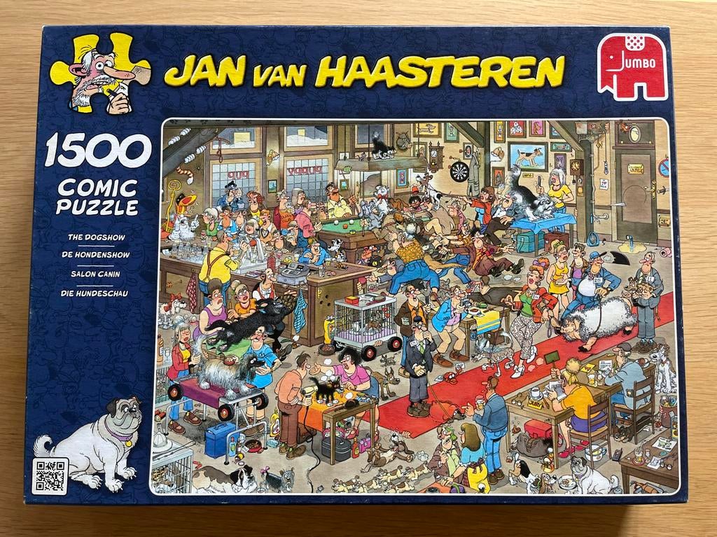 Jan van Haasteren puzzel  De Hondenshow 1500 stukjes, Ophalen of Verzenden, Meer dan 1500 stukjes, Gebruikt, Legpuzzel