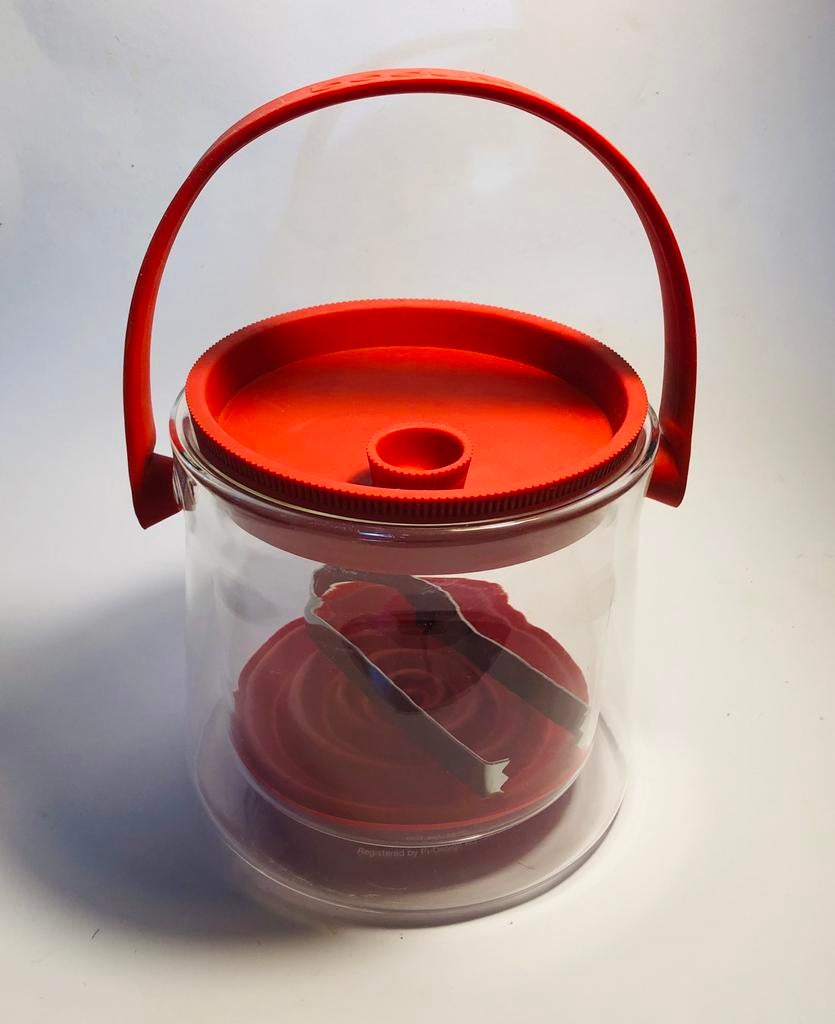 Bodum COOL ice-bucket, ijsemmer, met tang, rood, Verzenden, Zo goed als nieuw