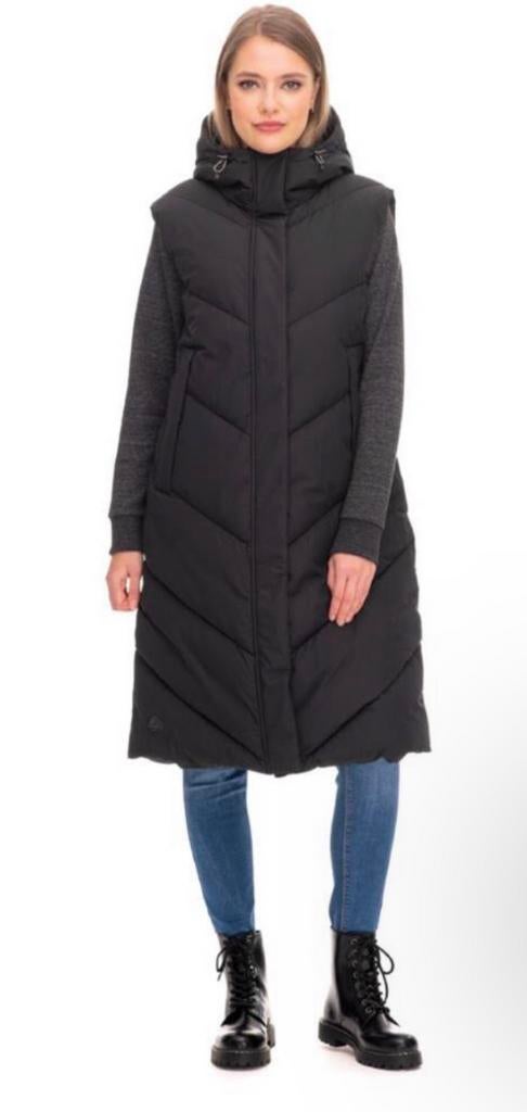 SALE! Ragwear vegan bodywarmer lang model SUMINKA zwart, Ragwear, Ragwear, Zwart, Maat 42/44 (L)