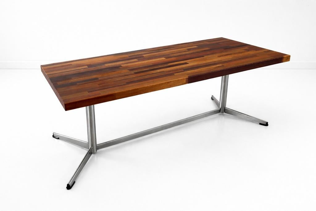 2 salontafels met Lintelo blad, Huis en Inrichting, Tafels | Salontafels, Overige houtsoorten, Gebruikt, 100 tot 150 cm, Modern, Strak