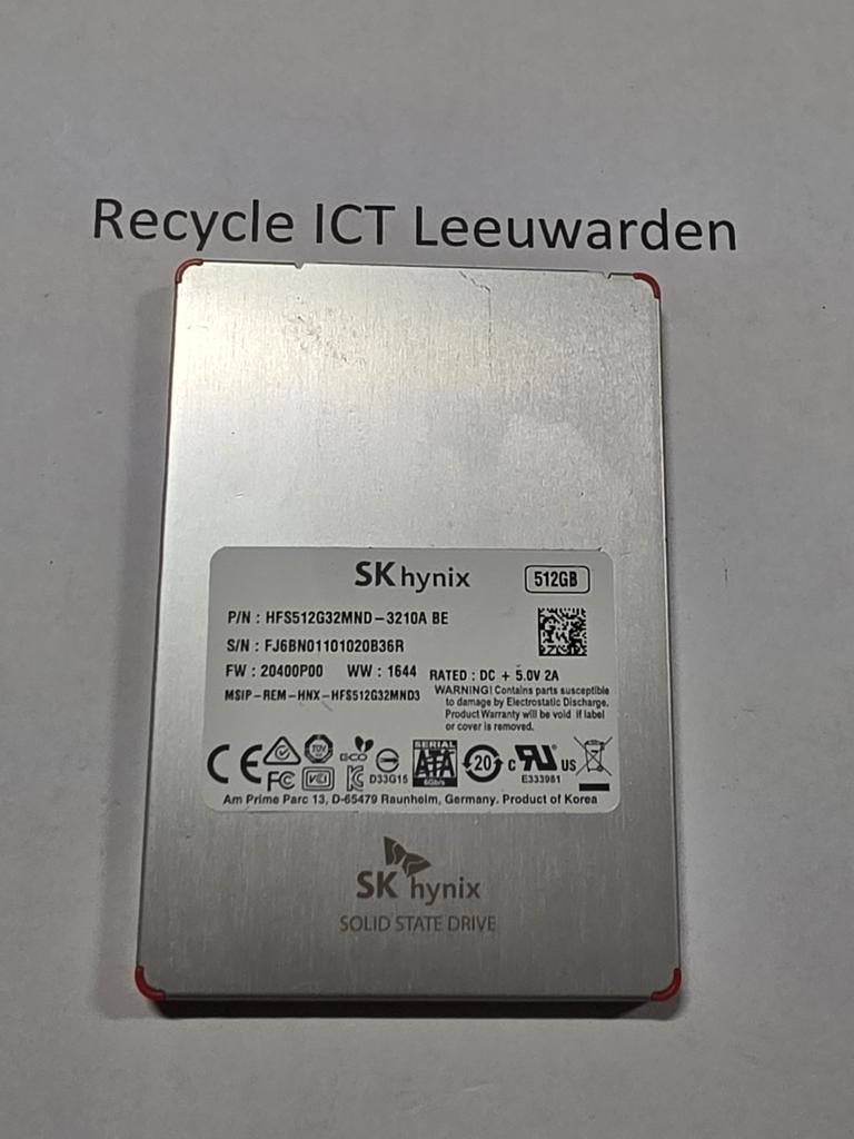 Sk hynix 512gb laptop ssd hdd hardeschijf, Gebruikt, Ophalen of Verzenden, Laptop, Intern
