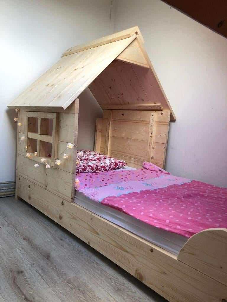 steigerhout kinderbed, Nieuw, 70 tot 85 cm, Lattenbodem, 140 tot 160 cm