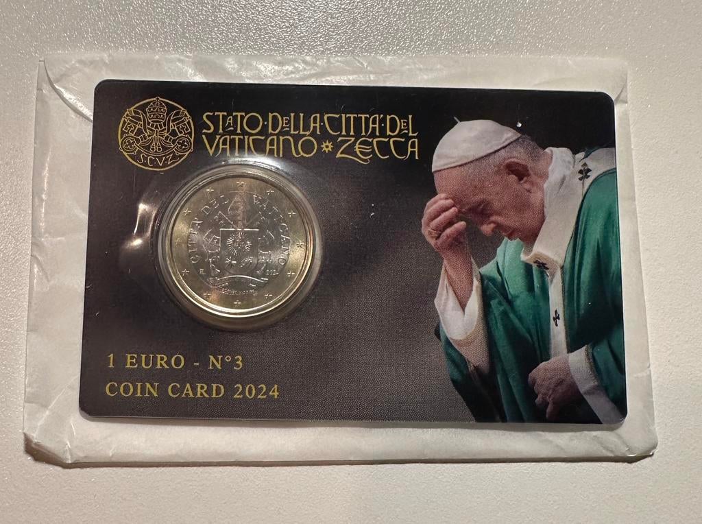 Vaticaan 1euro bu coincard 2024 - No.3, Ophalen of Verzenden, Vaticaanstad, 1 euro, Losse munt