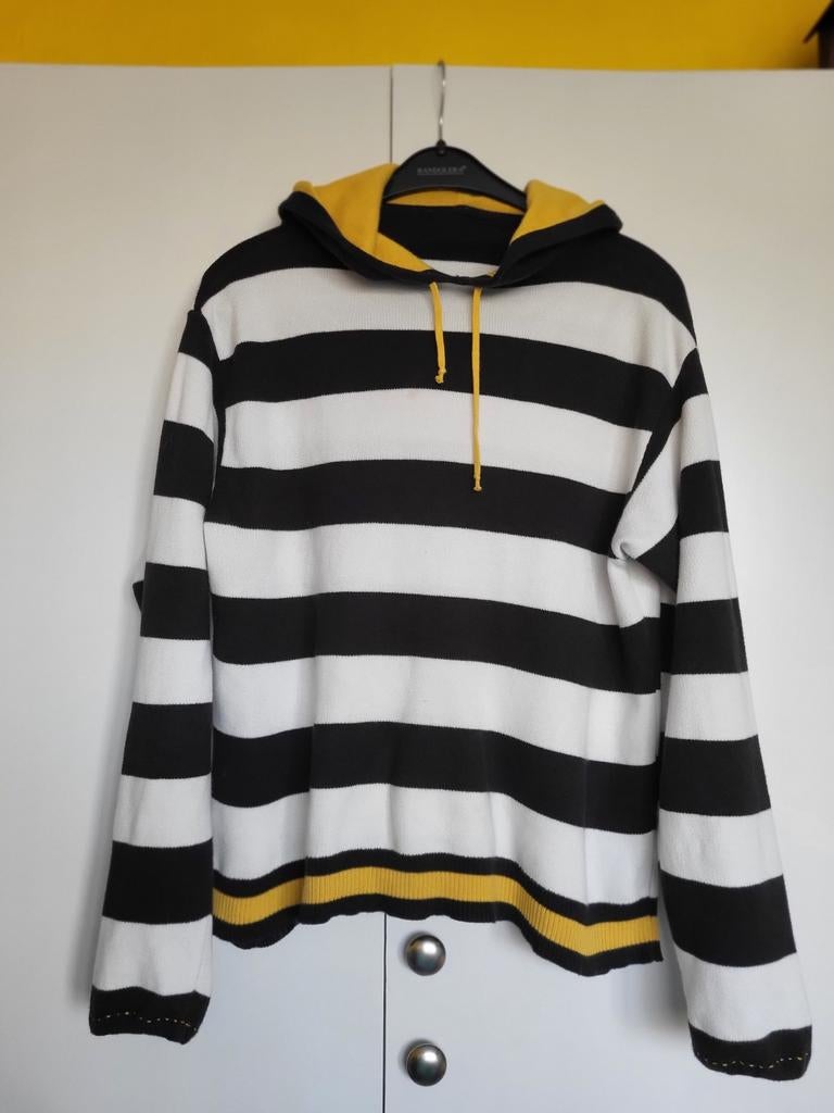 Bretonse trui zwart wit gele streep Bonaparte 38 / M, Ophalen of Verzenden, Zo goed als nieuw, Maat 38/40 (M), Zwart