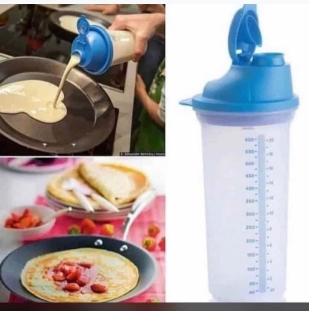 tupperware shaker 600ml mengbeker blauw, Ophalen of Verzenden, Nieuw, Blauw, Overige typen
