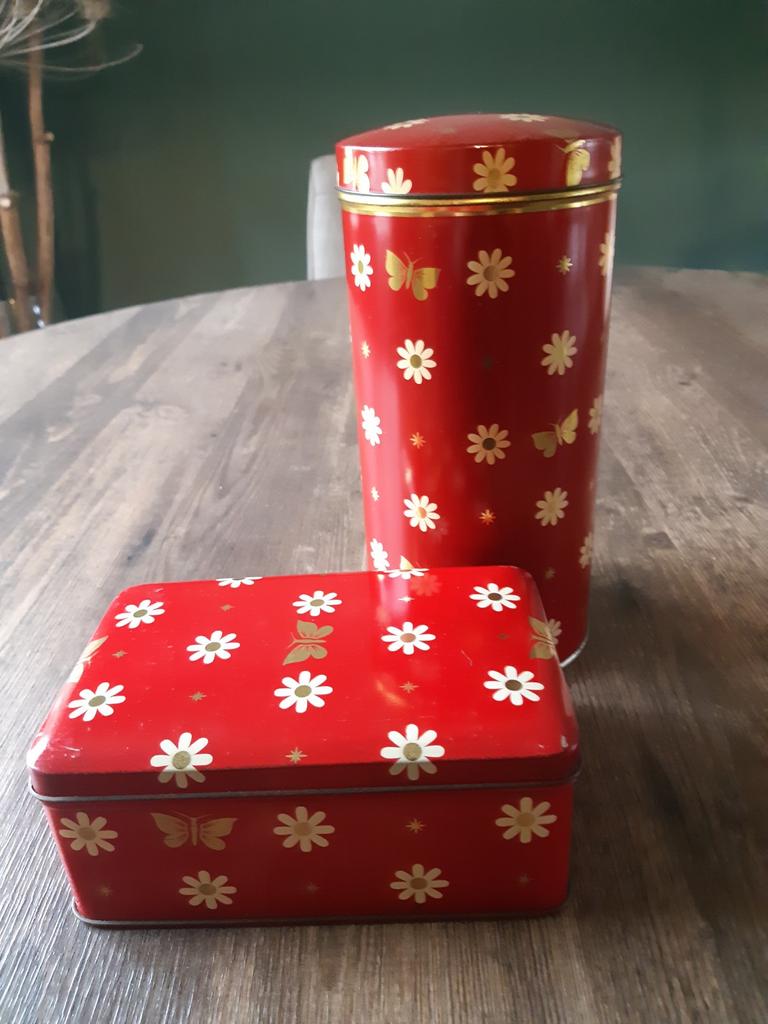 Oude Arks Koekjes Trommel en Beschuitbus., Ophalen of Verzenden, Gebruikt, Overige