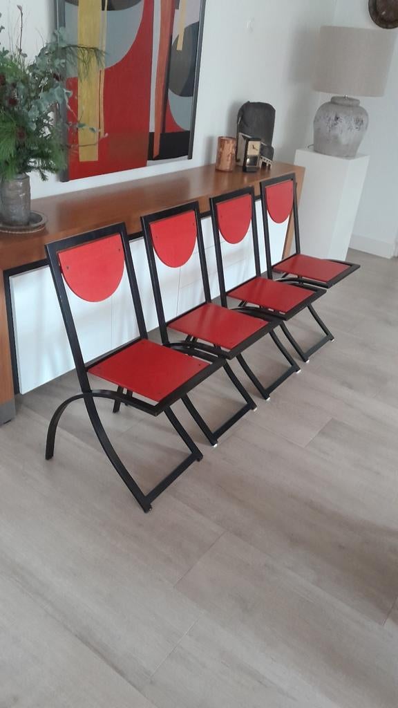 Vintage Sinus stoelen van KFF - Ontwerp door Karl-Friedrich, Huis en Inrichting, Ophalen, Gebruikt, Hout, Eén