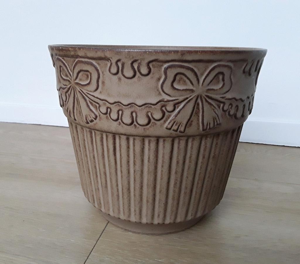 XL West Germany bloempot, Bay, 19,5cm hoog, 22cm doorsnee, Rond, Ophalen of Verzenden, Aardewerk, Minder dan 40 cm