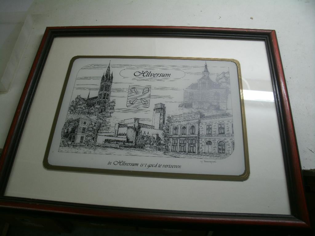 ser 6   hilversum 46x36, Antiek en Kunst, Antiek | Wandborden en Tegels, Ophalen of Verzenden