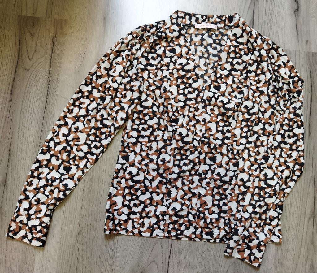 Blouse Studio Anneloes Travelstof Maat S, Studio Anneloes, Bruin, Ophalen of Verzenden, Zo goed als nieuw