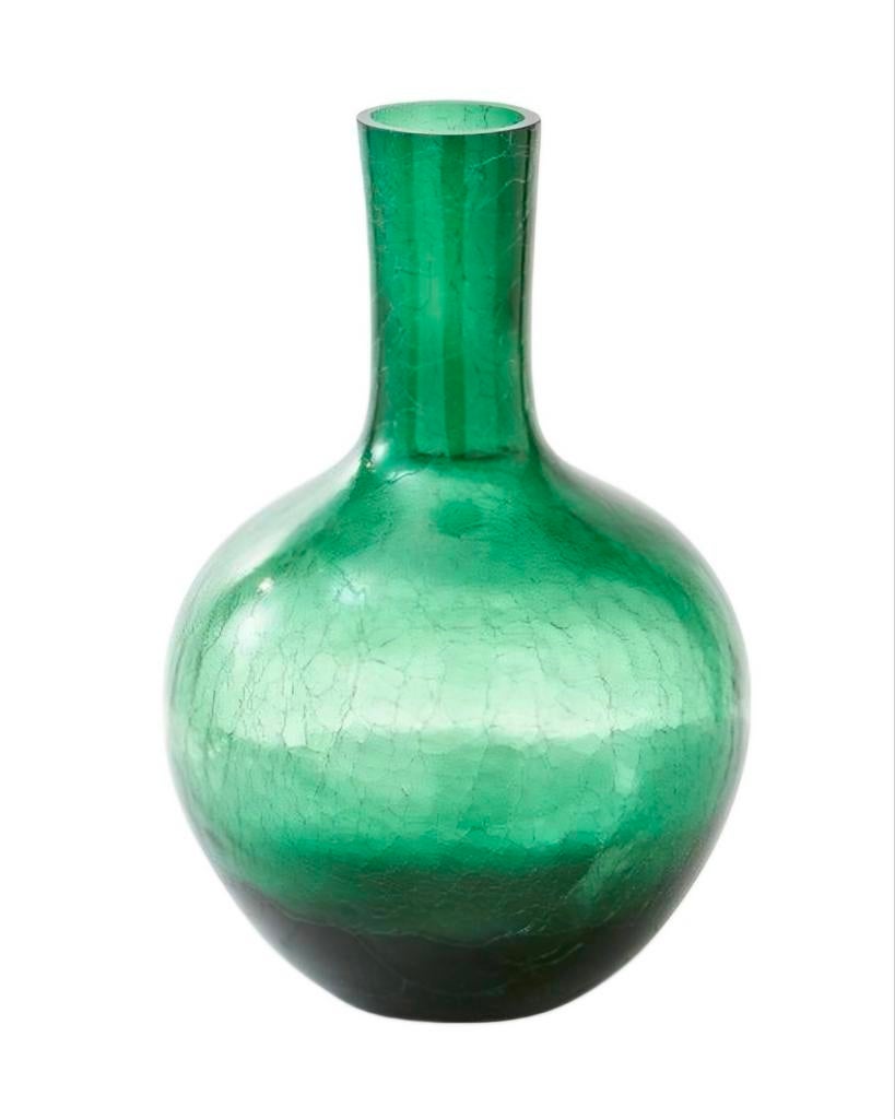 Vaas 'Ball body crackled glass green small' Polspotten