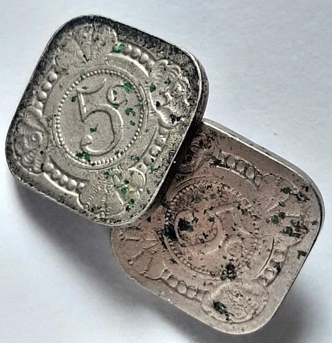 Manchetknoop stuivers, Postzegels en Munten, Penningen en Medailles, Overige materialen, Nederland, Verzenden