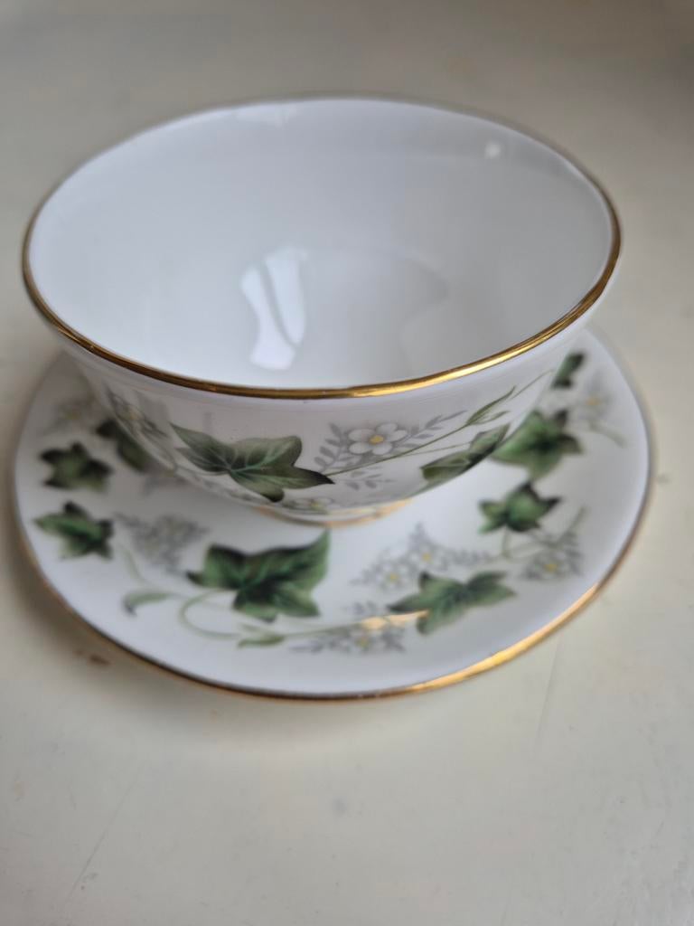 Ivy Duchess bone china england porselein, Ophalen of Verzenden, Zo goed als nieuw, Porselein, Kop en/of schotel