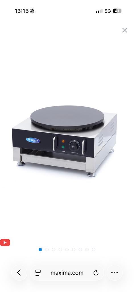 Crepe plaat maxima, Ophalen, Gebruikt