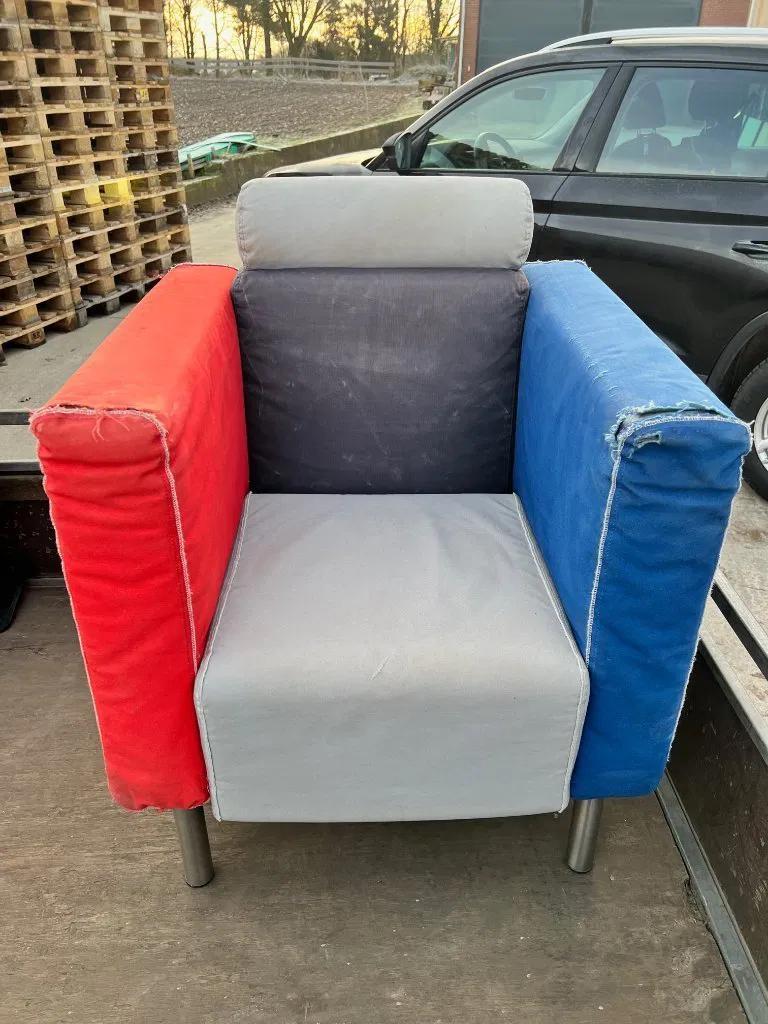 2x Zanotta Albertina Stefano Casciani fauteuils restauratie, Ophalen, Gebruikt, 75 tot 100 cm, 50 tot 75 cm