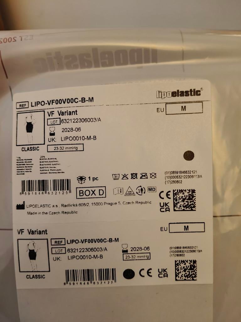 Lipoelastic VF Variant Compressiepak Zwart Maat M, Ophalen of Verzenden, Zwart