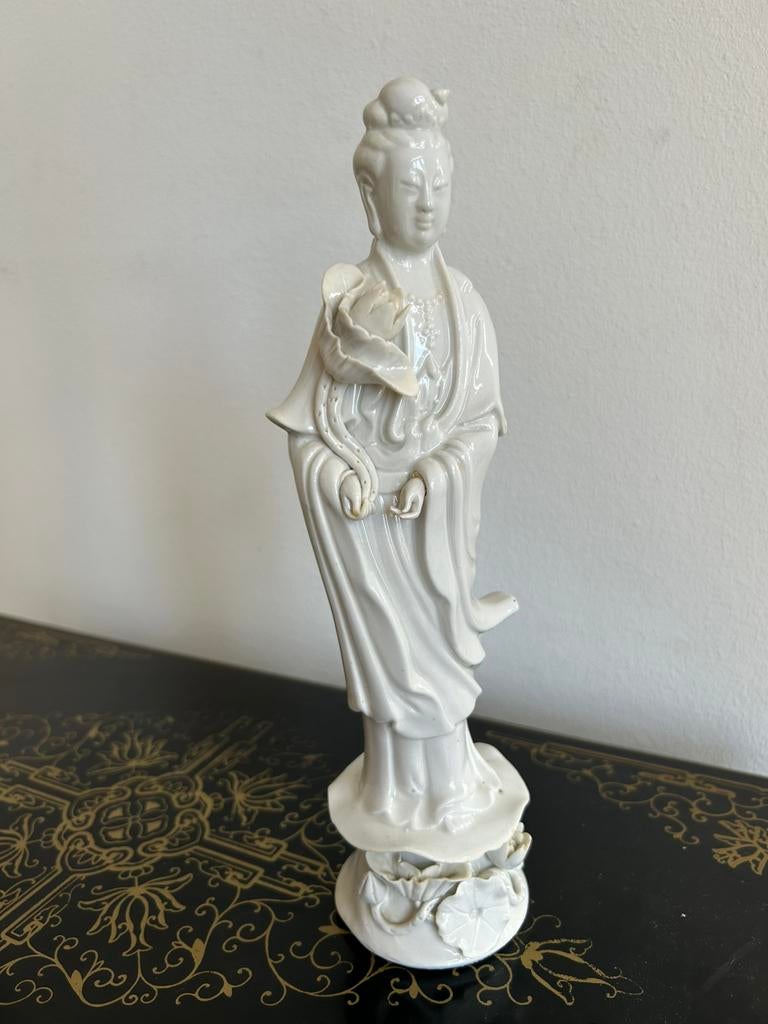 Porseleinen blanc de Chine beeld Quận yin, Ophalen of Verzenden