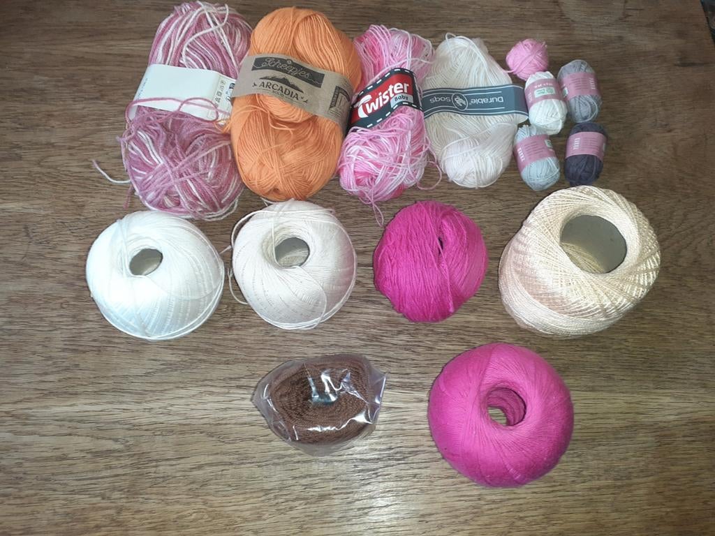 Partij restanten garen, Ophalen of Verzenden, Breien of Haken, Wol of Garen