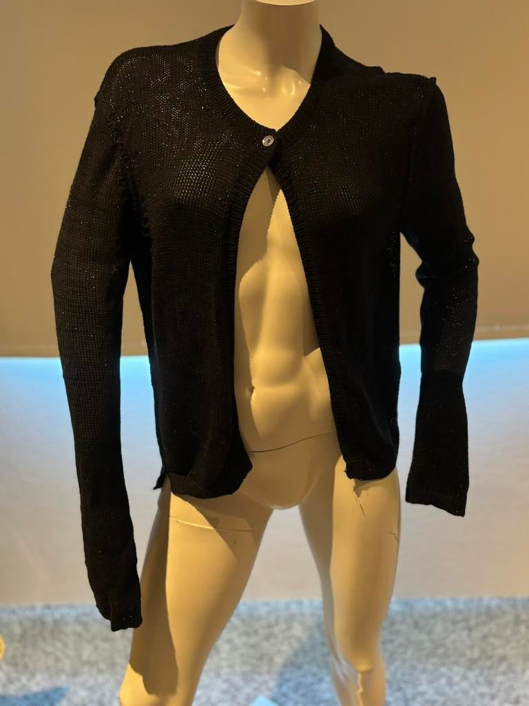 Escada zwart vestje met glimmende stof maat m, Maat 38/40 (M), ., Zwart, Ophalen of Verzenden