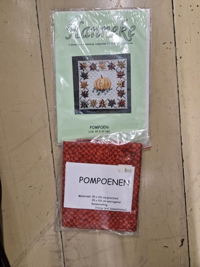 Hanneke Borduurpakket Pompoen - Nieuw!, Ophalen of Verzenden, Nieuw, Handborduren, Borduurpakket