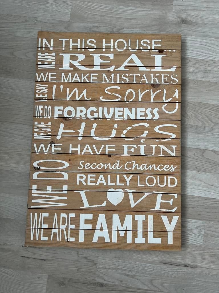 Tekstbord, Huis en Inrichting, Woonaccessoires | Tekstborden en Spreuken, Ophalen of Verzenden, Zo goed als nieuw