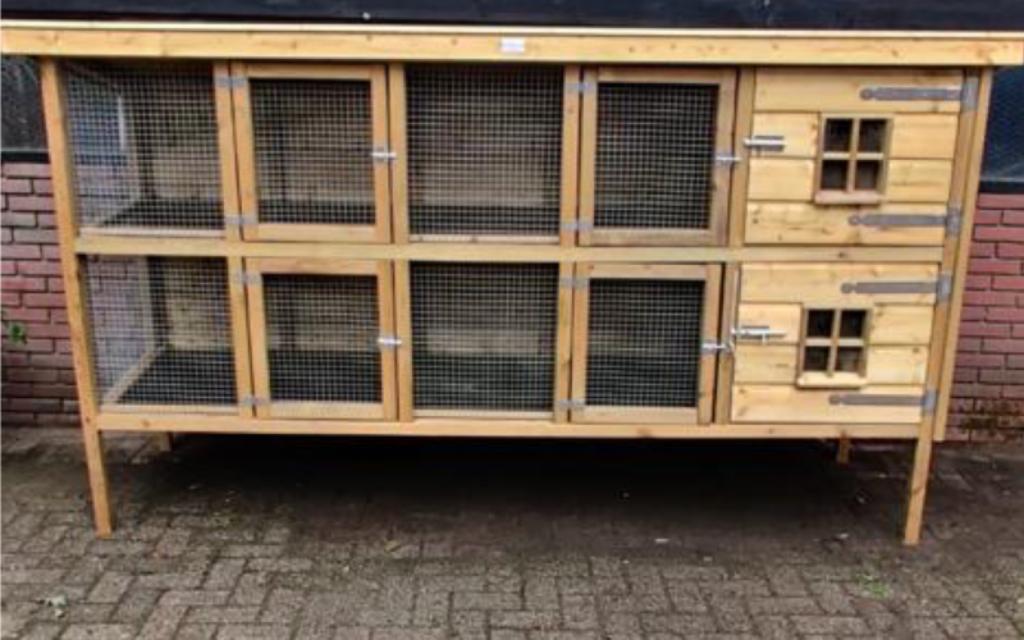 Konijnenhok konijnenren handgemaakt nieuw, Meerdere dieren, Dwerg