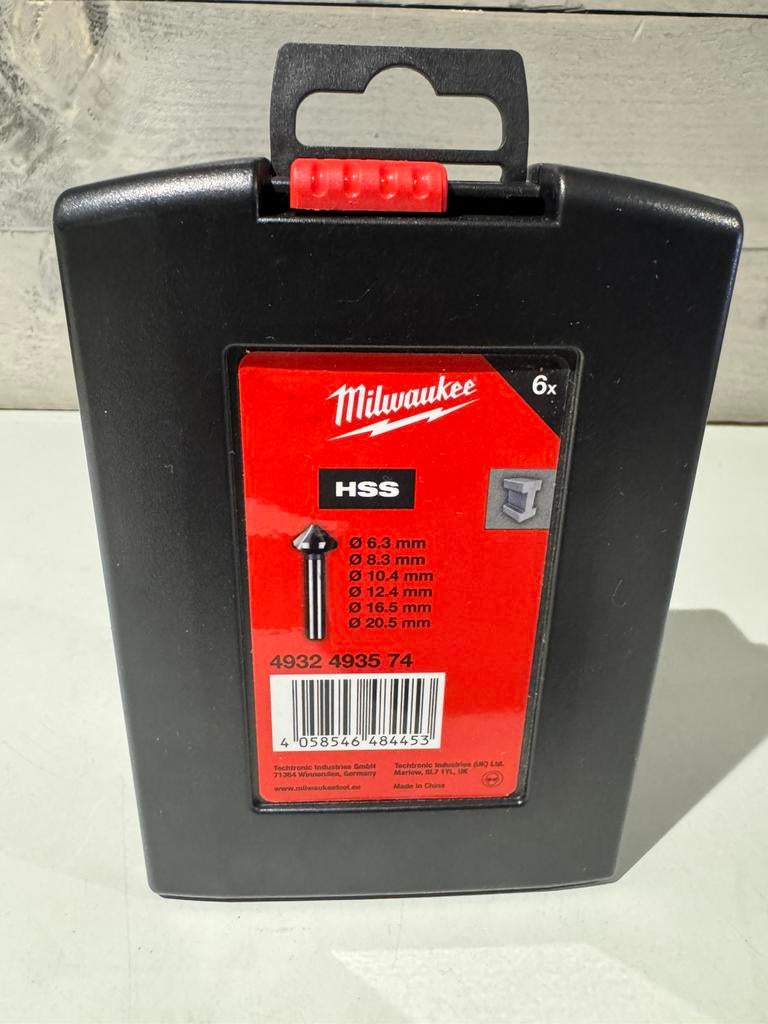 Milwaukee Countersink set HSS - 6 pc Verzinkboren set HSS, Auto diversen, Autogereedschap, Ophalen of Verzenden, Zo goed als nieuw